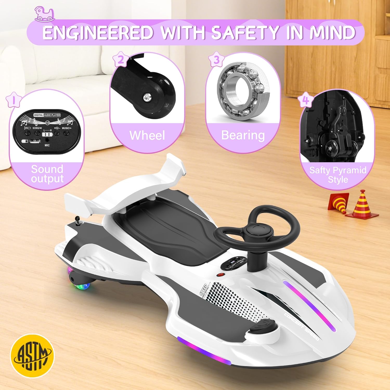 ⏰ LAST DAY Clearance Sale 80% OFF 💥12V Electric Wiggle Car for Kids