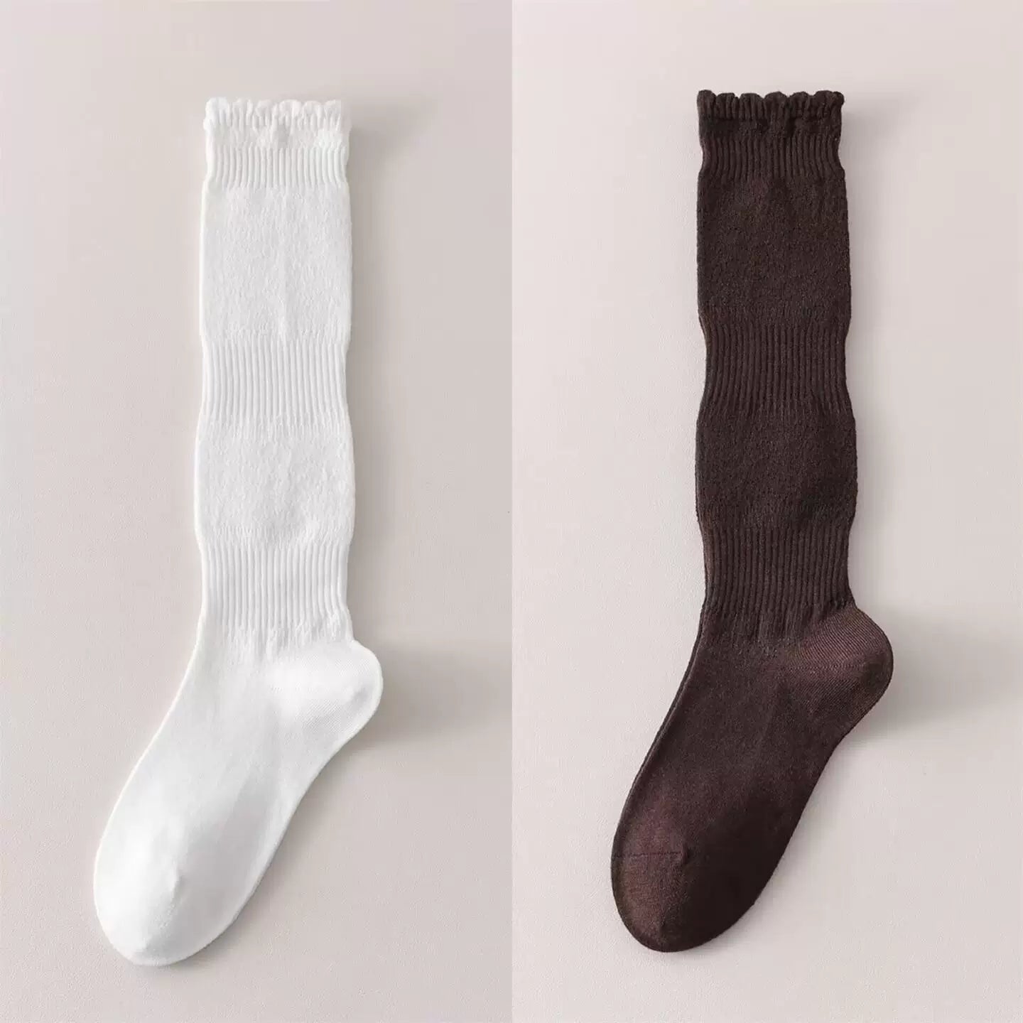 Crystorax | Women’s Merino Wool Calf Socks with Lace Knit Detail