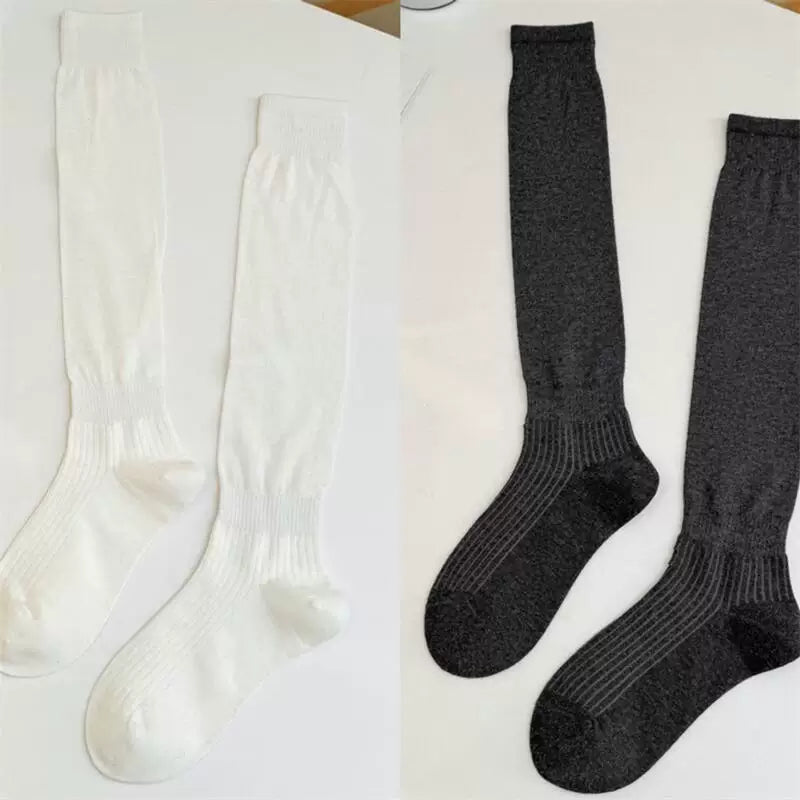Crystorax | Solid Color Knee-Length Socks for Women with Relaxed Fit