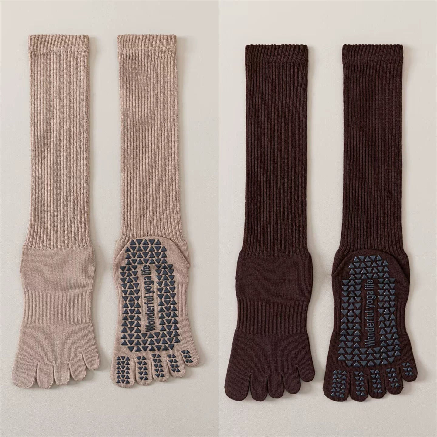 Crystorax | Women’s Five-Finger Yoga Socks with Mid-Calf Length