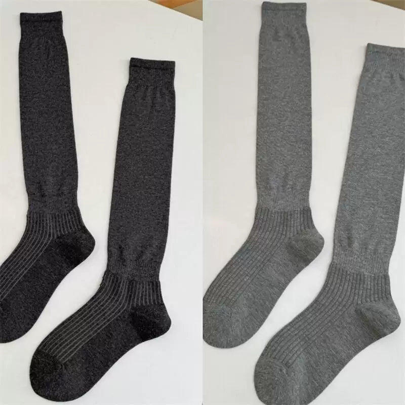 Crystorax | Solid Color Knee-Length Socks for Women with Relaxed Fit