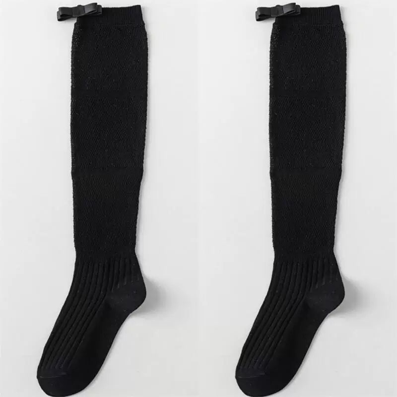 Crystorax | Women’s Ballet Bow Calf Socks with Lightweight Cotton Knit