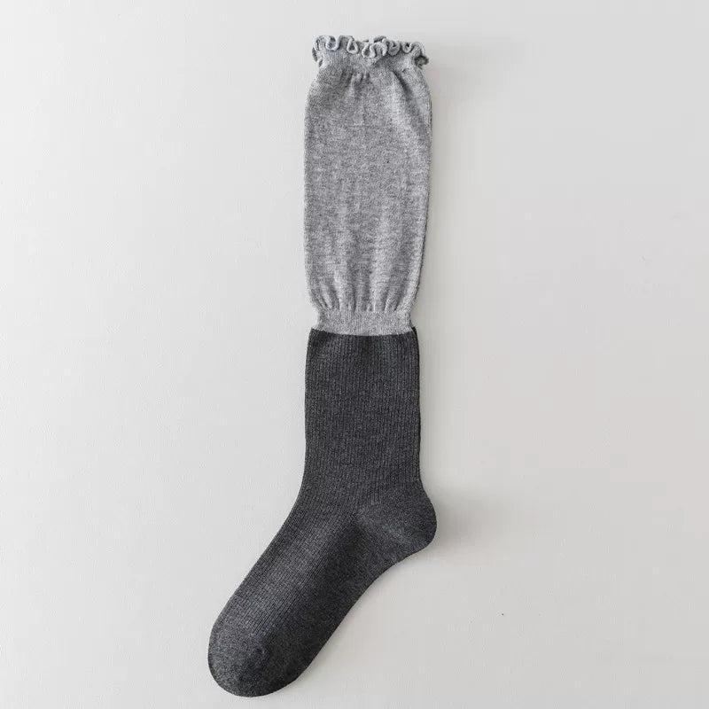 Crystorax | Women’s Lace-Trim Calf Socks for Spring and Summer Wear