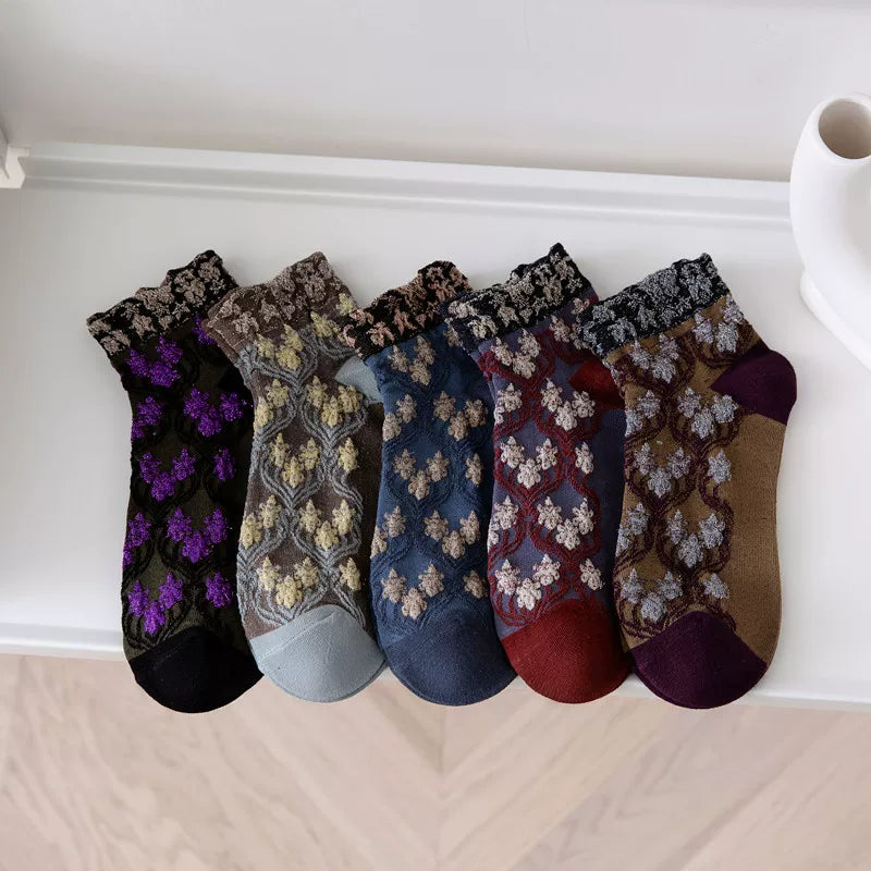 Crystorax | 3 Pairs Women’s Cotton Low-Cut Socks for Spring and Autumn