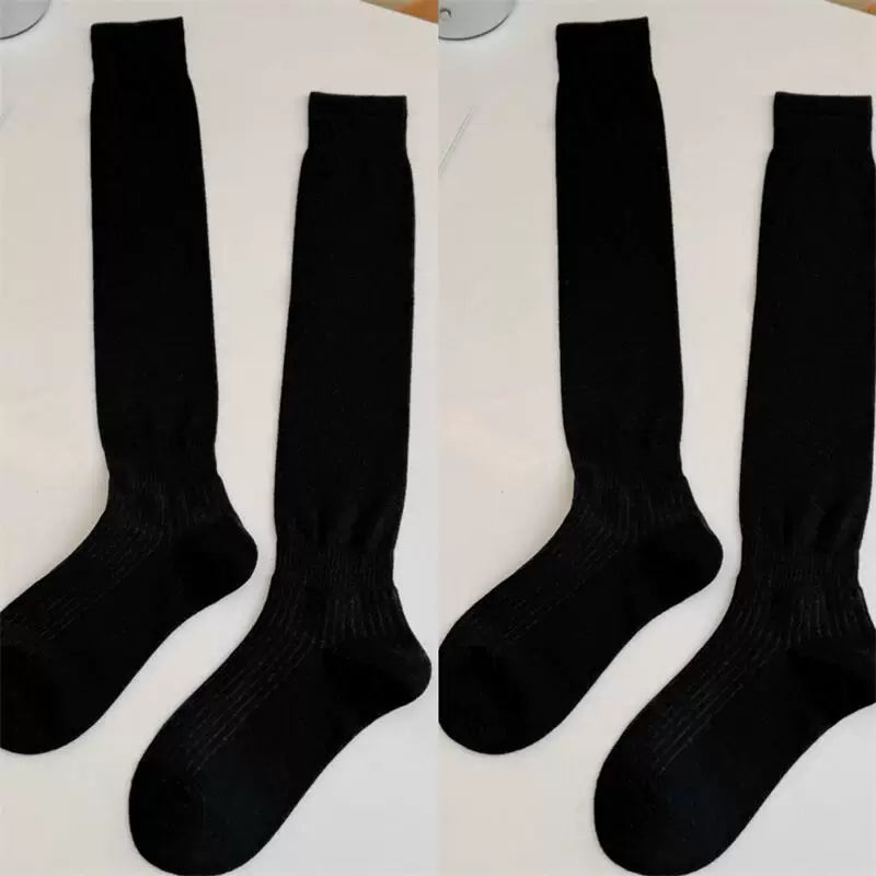Crystorax | Solid Color Knee-Length Socks for Women with Relaxed Fit