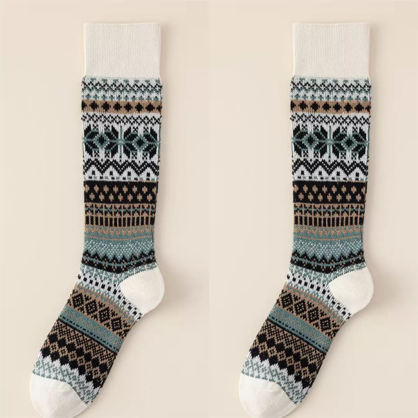 Crystorax | Women’s Cotton Calf Socks with Double-Knit Structure