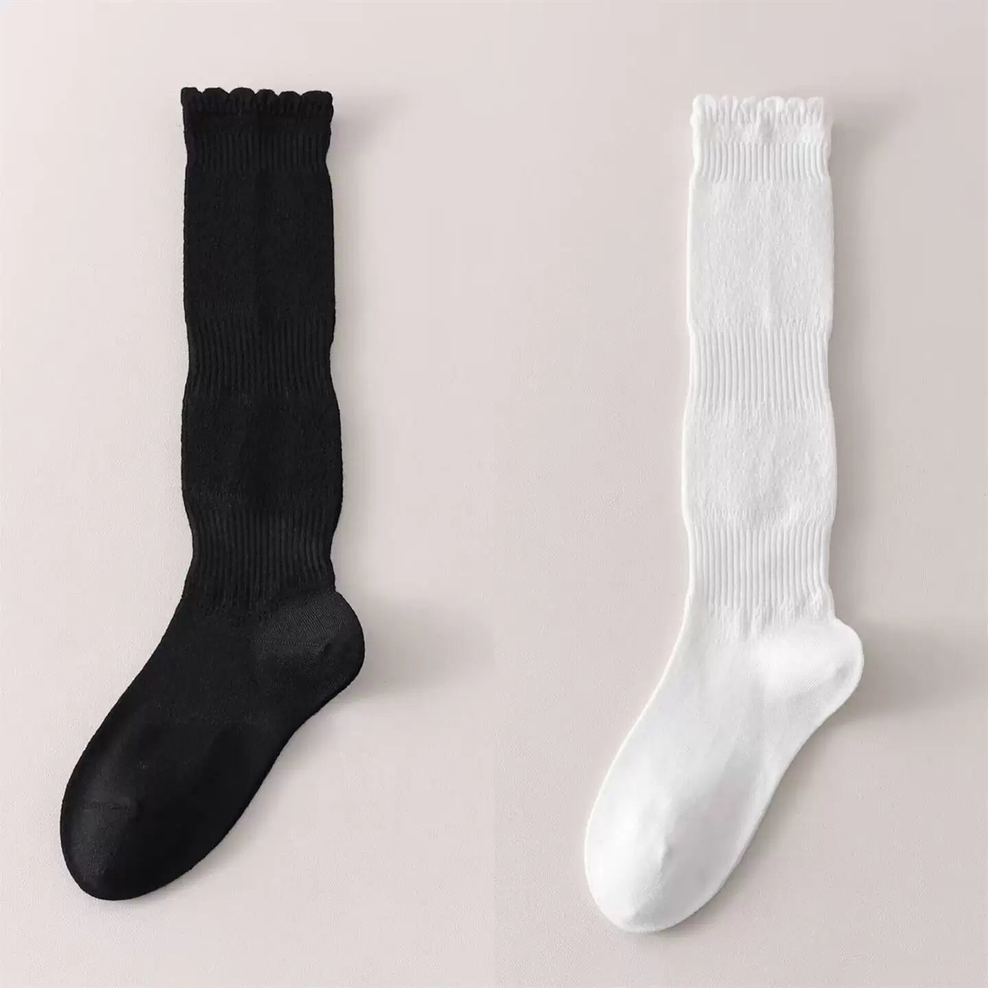 Crystorax | Women’s Merino Wool Calf Socks with Lace Knit Detail