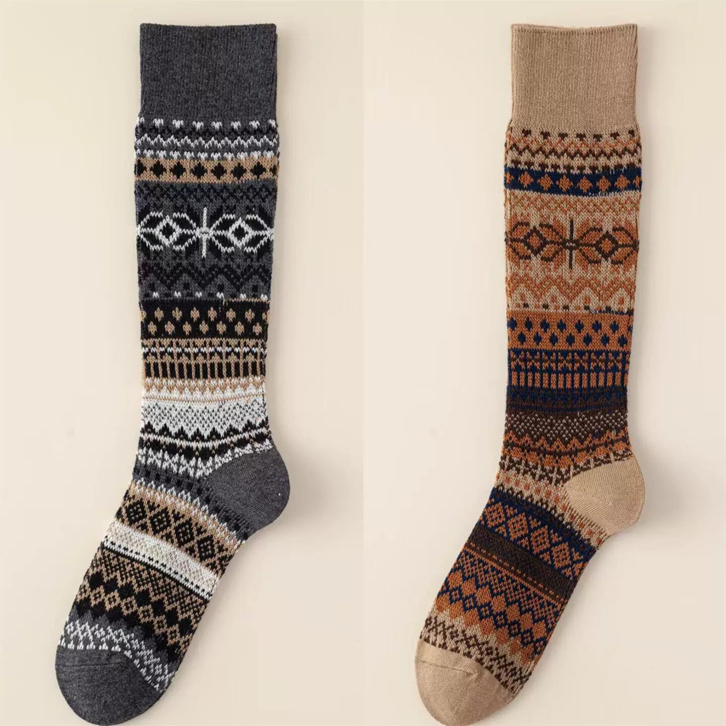 Crystorax | Women’s Cotton Calf Socks with Double-Knit Structure