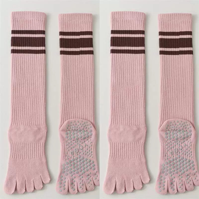 Crystorax | Five-Toe Yoga Socks for Women with Long Calf Length