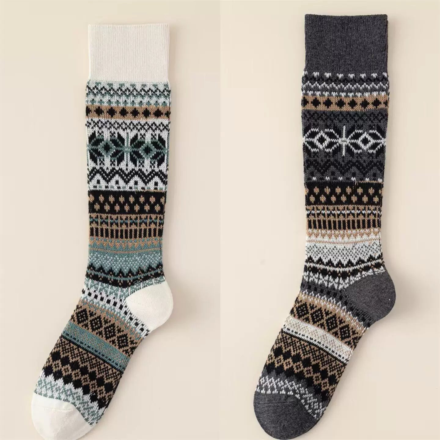 Crystorax | Women’s Cotton Calf Socks with Double-Knit Structure