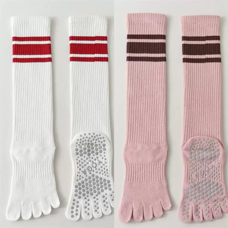 Crystorax | Five-Toe Yoga Socks for Women with Long Calf Length