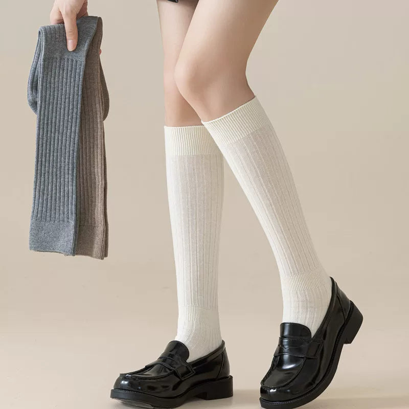 Crystorax | Knee-Length Striped Socks for Women with Lightweight Knit