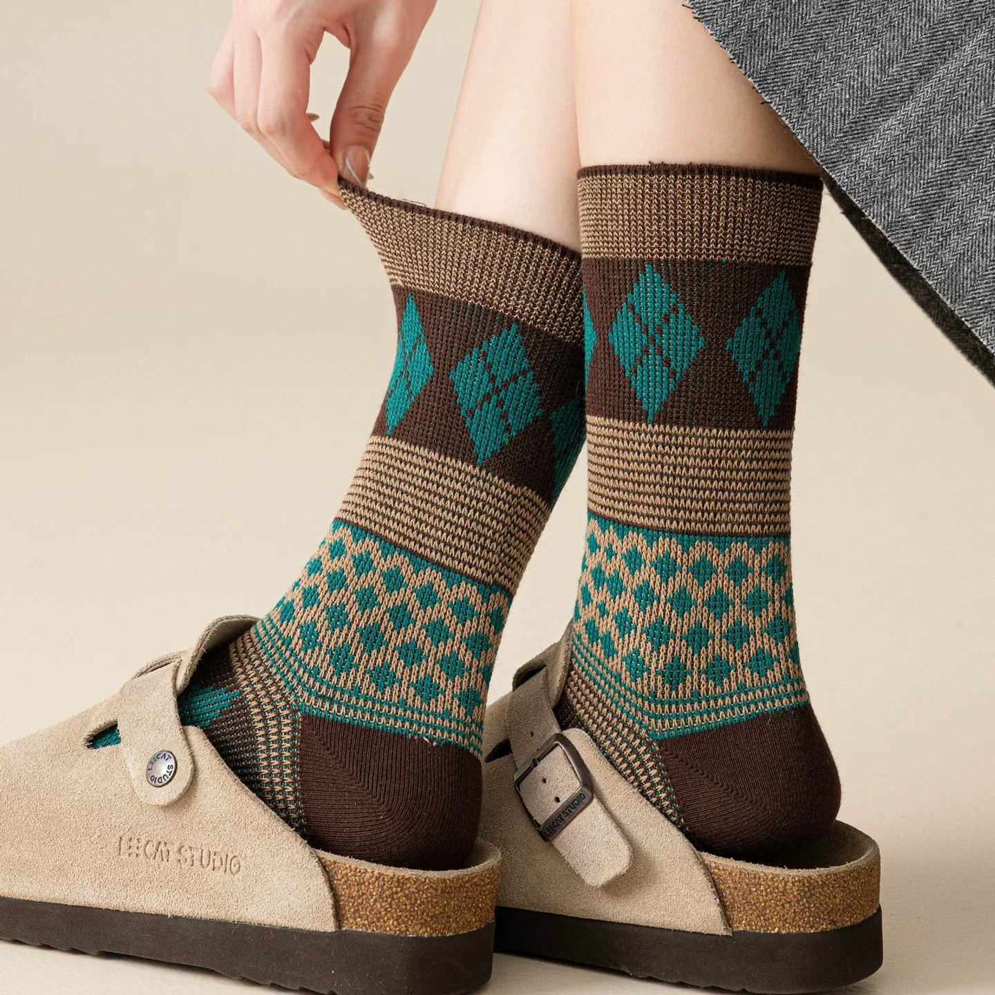 Crystorax | Women’s Mid-Calf Pile Socks for Spring and Autumn Wear