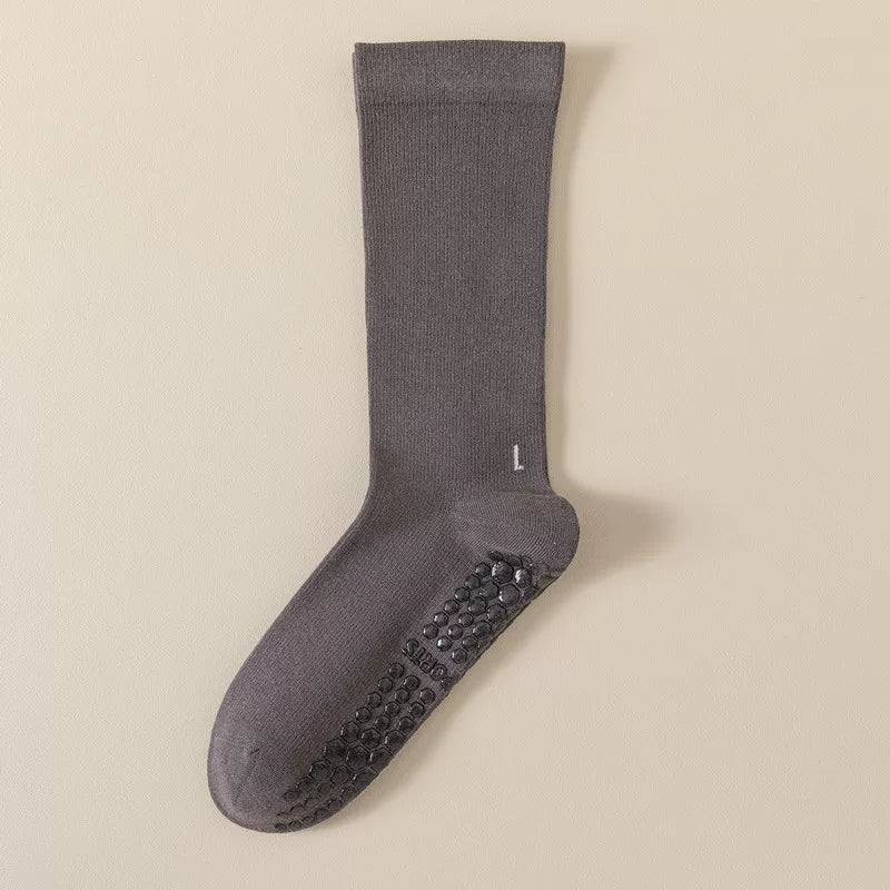 Crystorax | Non-Slip Mid-Calf Yoga Socks for Women, Long Tube Pilates and Dance Socks for Fitness Training