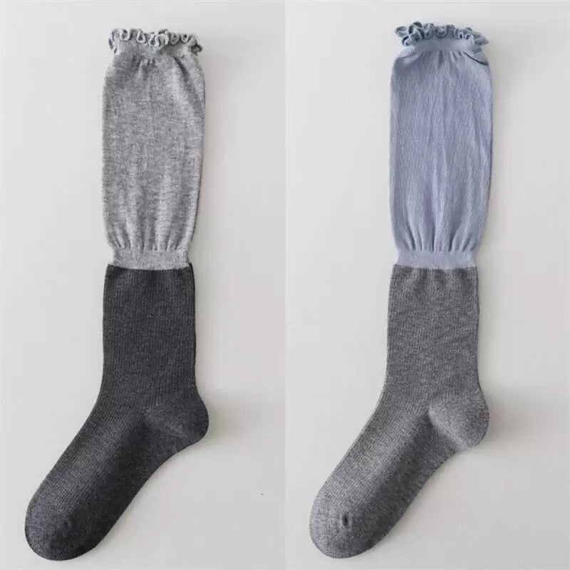 Crystorax | Women’s Lace-Trim Calf Socks for Spring and Summer Wear