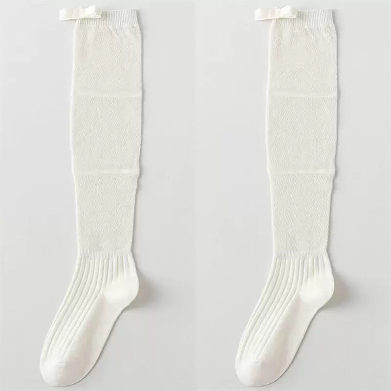 Crystorax | Women’s Ballet Bow Calf Socks with Lightweight Cotton Knit