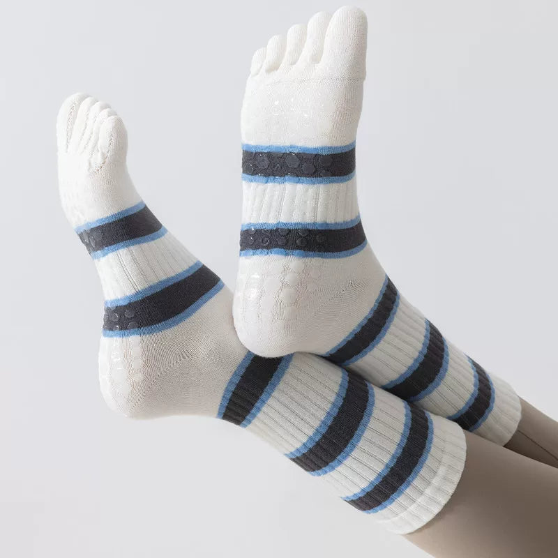 Crystorax | Women’s Five-Finger Yoga Socks with Mid-Calf Coverage