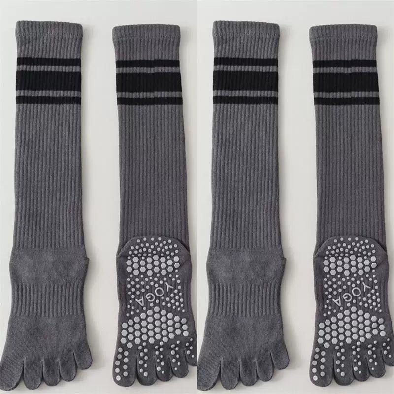 Crystorax | Five-Toe Yoga Socks for Women with Long Calf Length