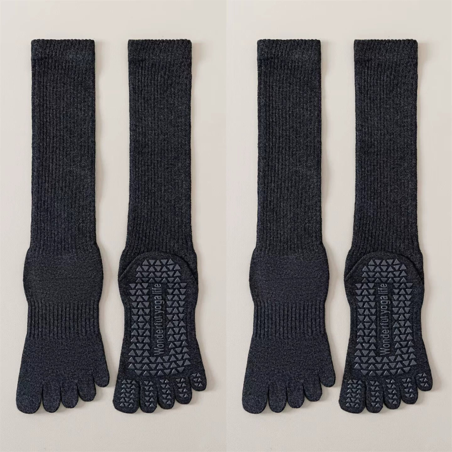 Crystorax | Women’s Five-Finger Yoga Socks with Mid-Calf Length