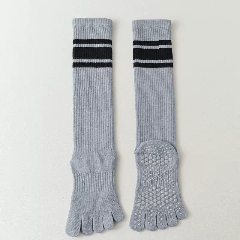 Crystorax | Five-Toe Yoga Socks for Women with Long Calf Length
