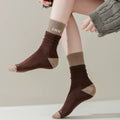 Crystorax | Layered Cotton Mid-Calf Socks with Soft Ruffle Trim for Women