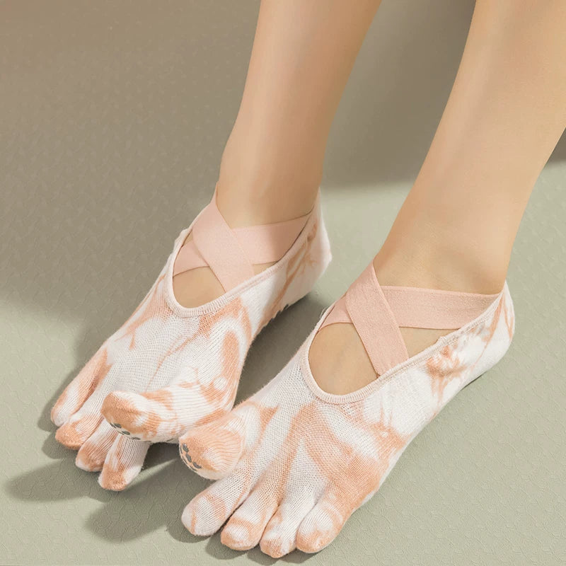 Crystorax | Five-Toe Non-Slip Yoga Socks for Women, Lightweight Summer Pilates Split-Toe Socks for Indoor Fitness
