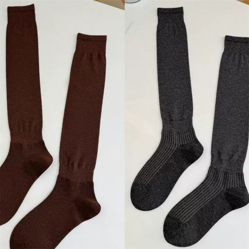 Crystorax | Solid Color Knee-Length Socks for Women with Relaxed Fit