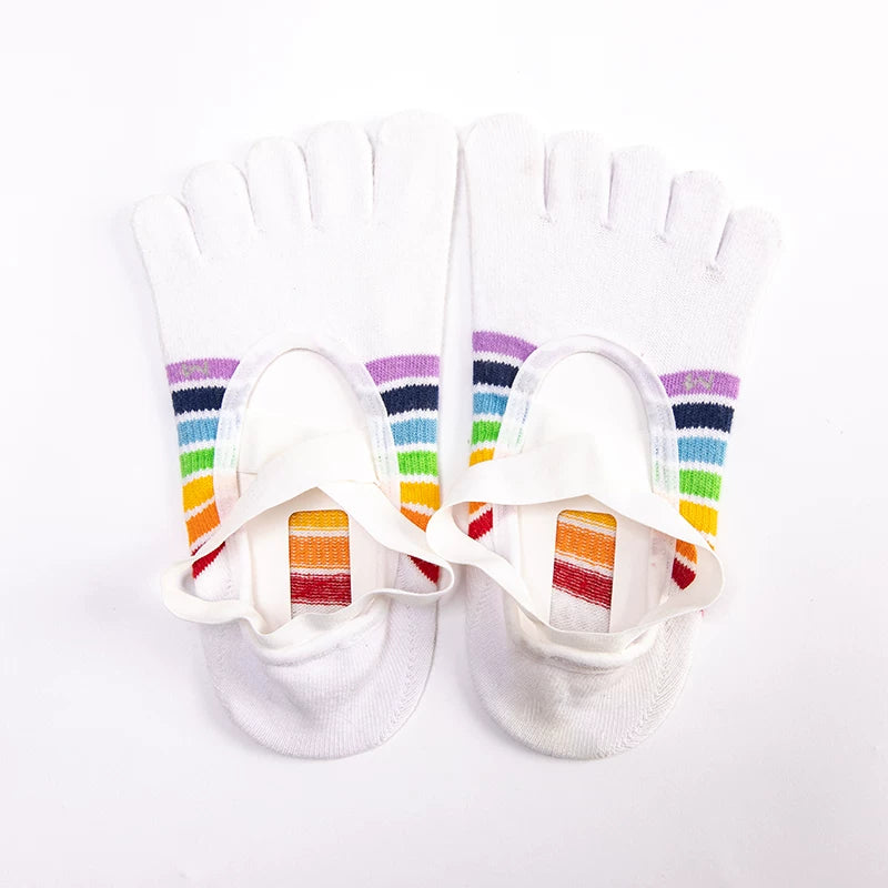 Crystorax | Colorful Toe Non-Slip Yoga Socks for Women, Short Pilates Socks for Spring and Summer Indoor Fitness