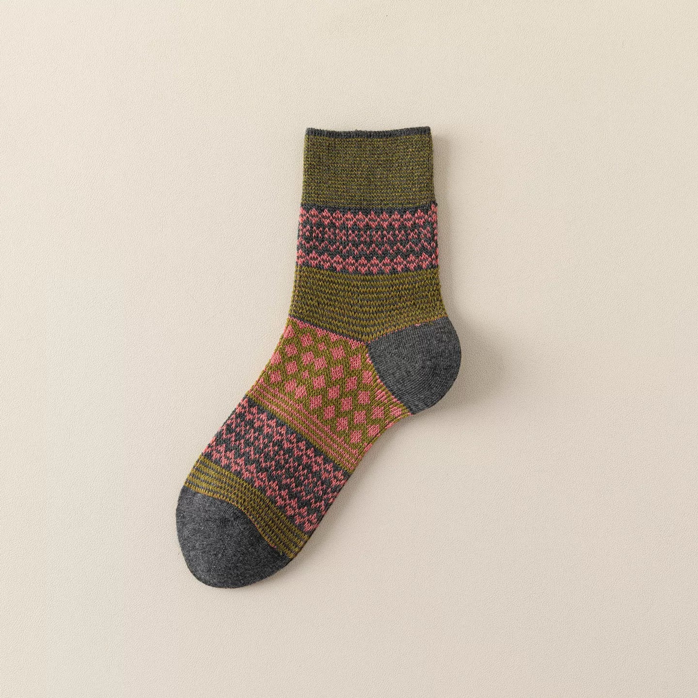 Crystorax | Cotton Mid-Calf Pile Socks for Women in Cool Weather