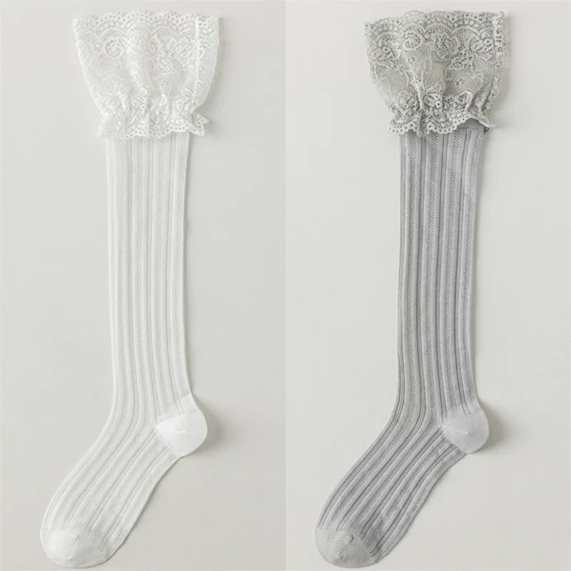 Crystorax | Women’s Lace Calf Socks with Lightweight Cotton Knit