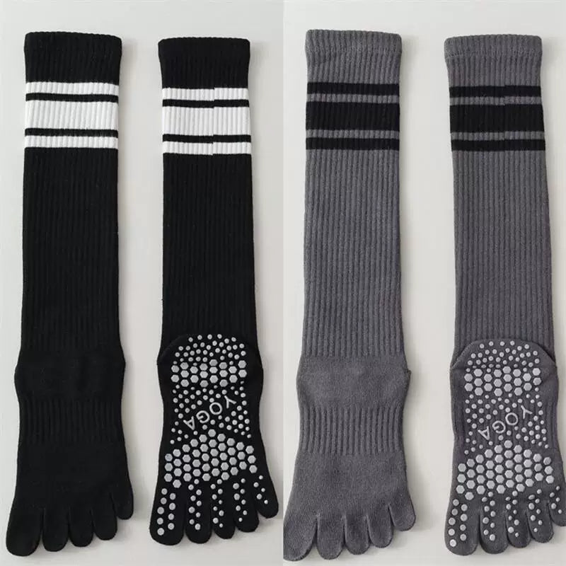 Crystorax | Five-Toe Yoga Socks for Women with Long Calf Length