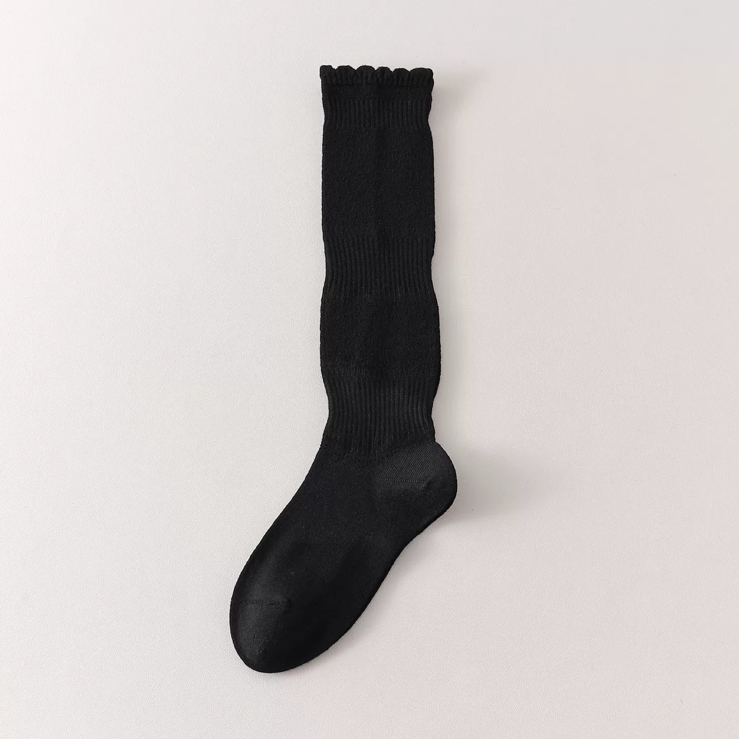 Crystorax | Women’s Merino Wool Calf Socks with Lace Knit Detail