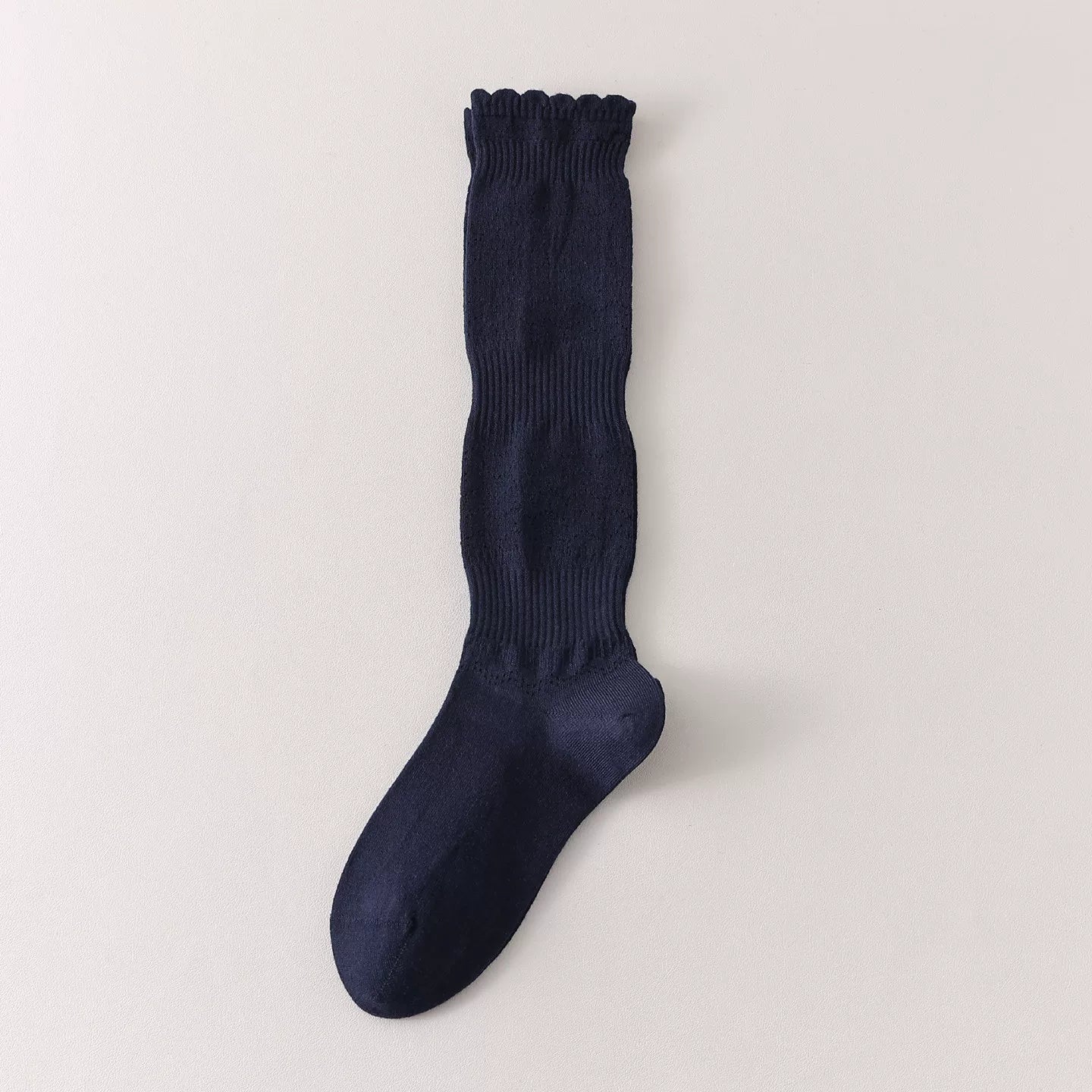 Crystorax | Women’s Merino Wool Calf Socks with Lace Knit Detail