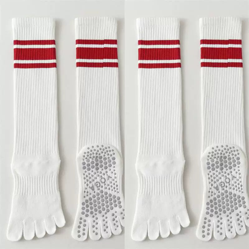 Crystorax | Five-Toe Yoga Socks for Women with Long Calf Length