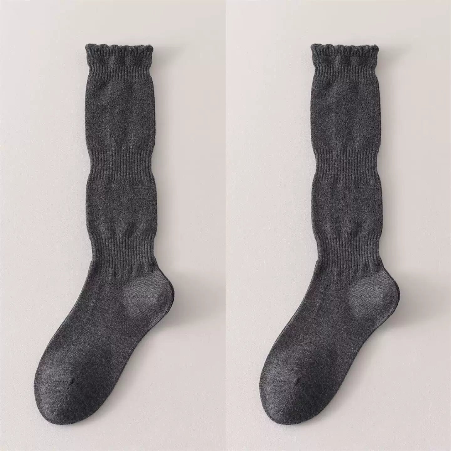 Crystorax | Women’s Merino Wool Calf Socks with Lace Knit Detail