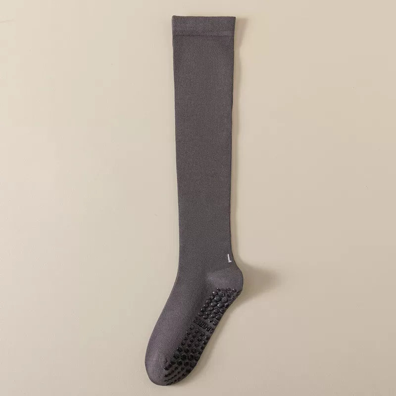Crystorax | Non-Slip Mid-Calf Yoga Socks for Women, Long Tube Pilates and Dance Socks for Fitness Training