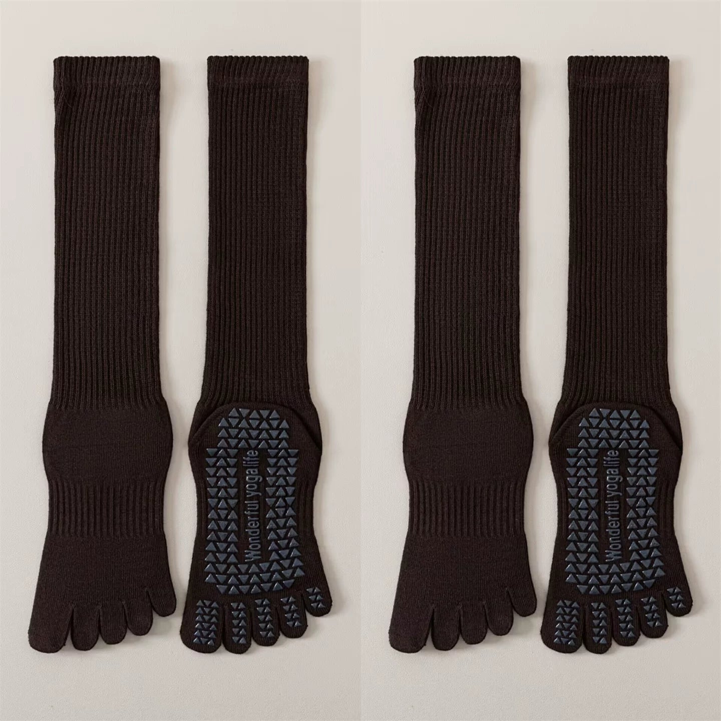 Crystorax | Women’s Five-Finger Yoga Socks with Mid-Calf Length