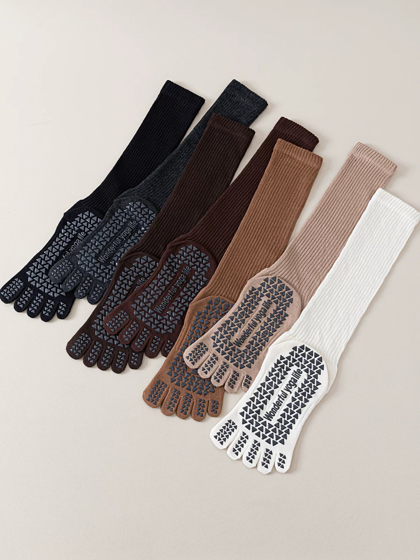 Crystorax | Women’s Five-Finger Yoga Socks with Mid-Calf Length