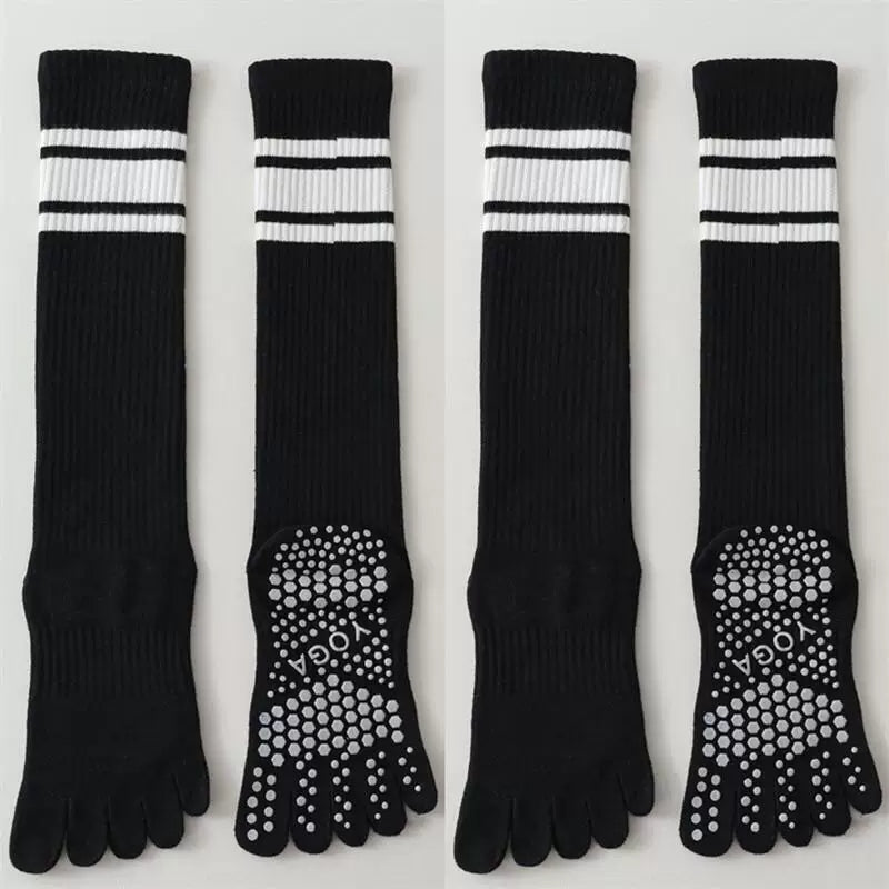 Crystorax | Five-Toe Yoga Socks for Women with Long Calf Length