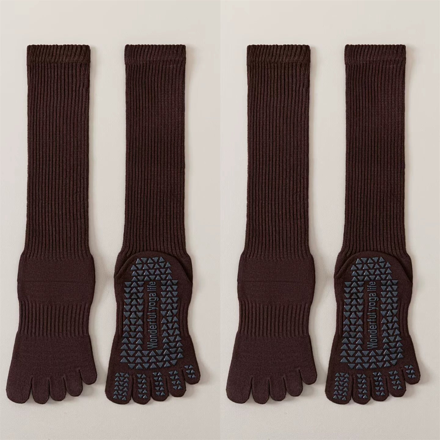 Crystorax | Women’s Five-Finger Yoga Socks with Mid-Calf Length