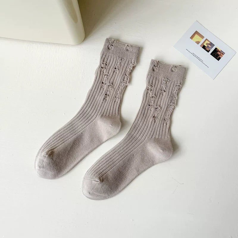 Crystorax | Lightweight Cotton Pile Socks for Women with Mid-Calf Fit