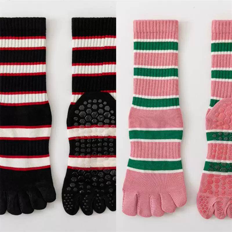 Crystorax | Women’s Five-Finger Yoga Socks with Mid-Calf Coverage