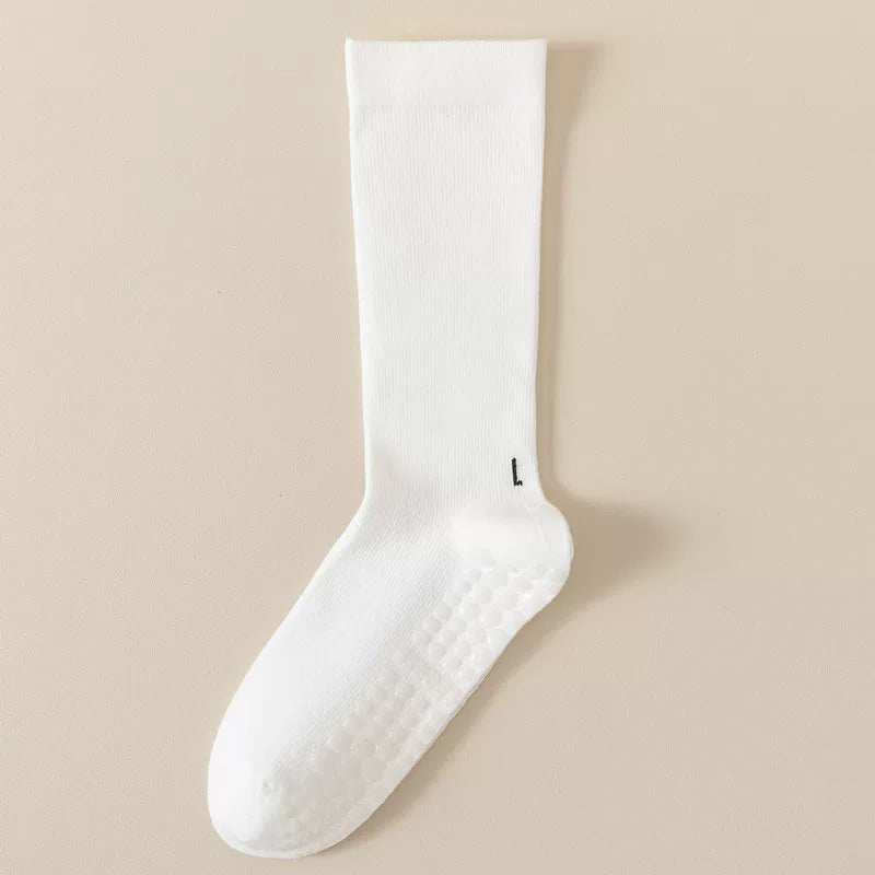 Crystorax | Non-Slip Mid-Calf Yoga Socks for Women, Long Tube Pilates and Dance Socks for Fitness Training