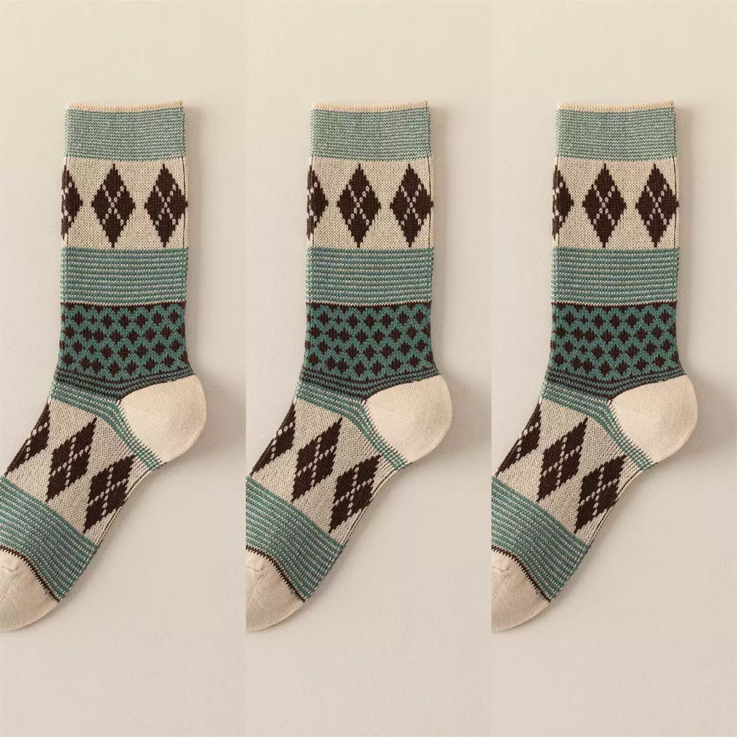 Crystorax | Women’s Mid-Calf Pile Socks for Spring and Autumn Wear