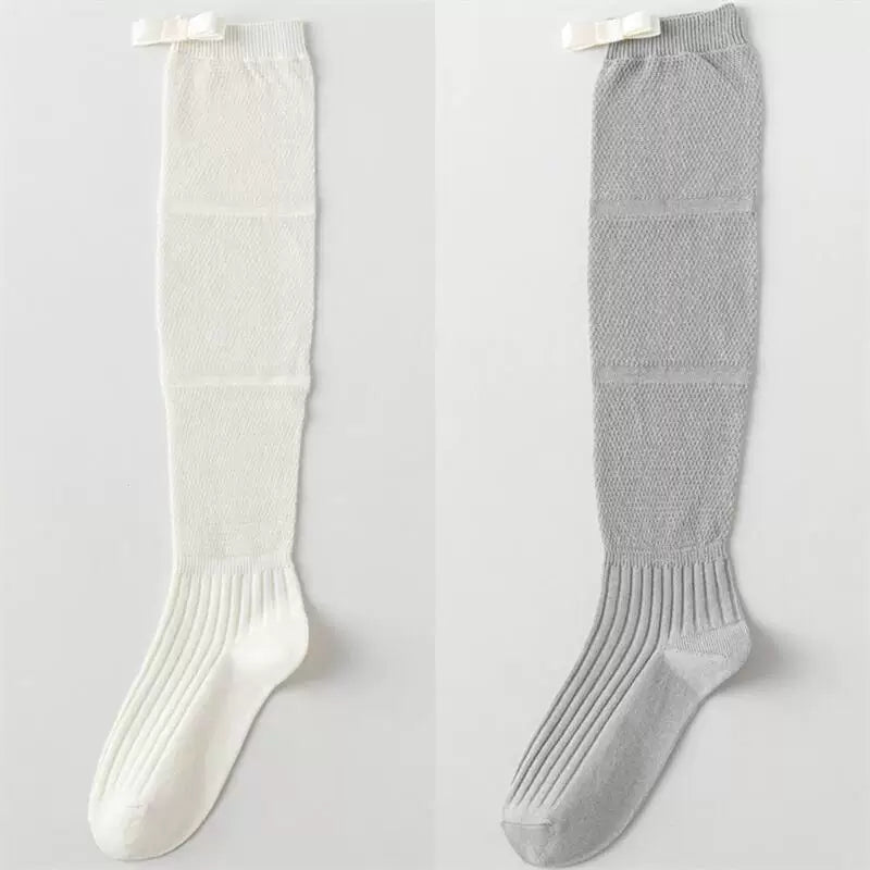 Crystorax | Women’s Ballet Bow Calf Socks with Lightweight Cotton Knit