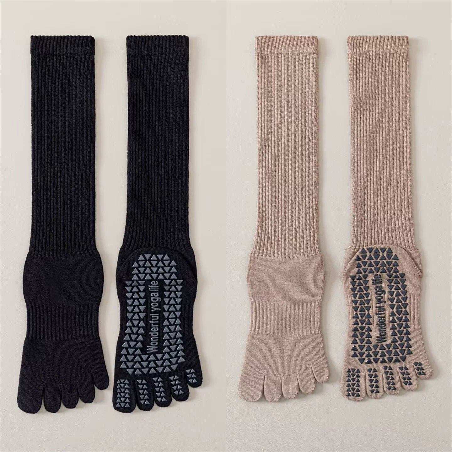 Crystorax | Women’s Five-Finger Yoga Socks with Mid-Calf Length