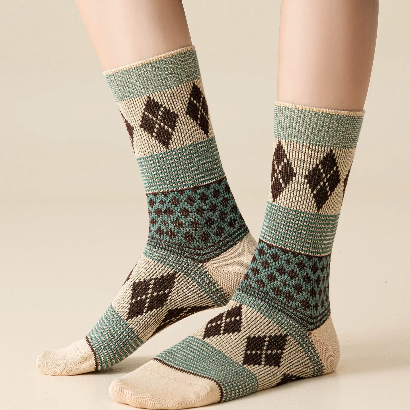 Crystorax | Women’s Mid-Calf Pile Socks for Spring and Autumn Wear