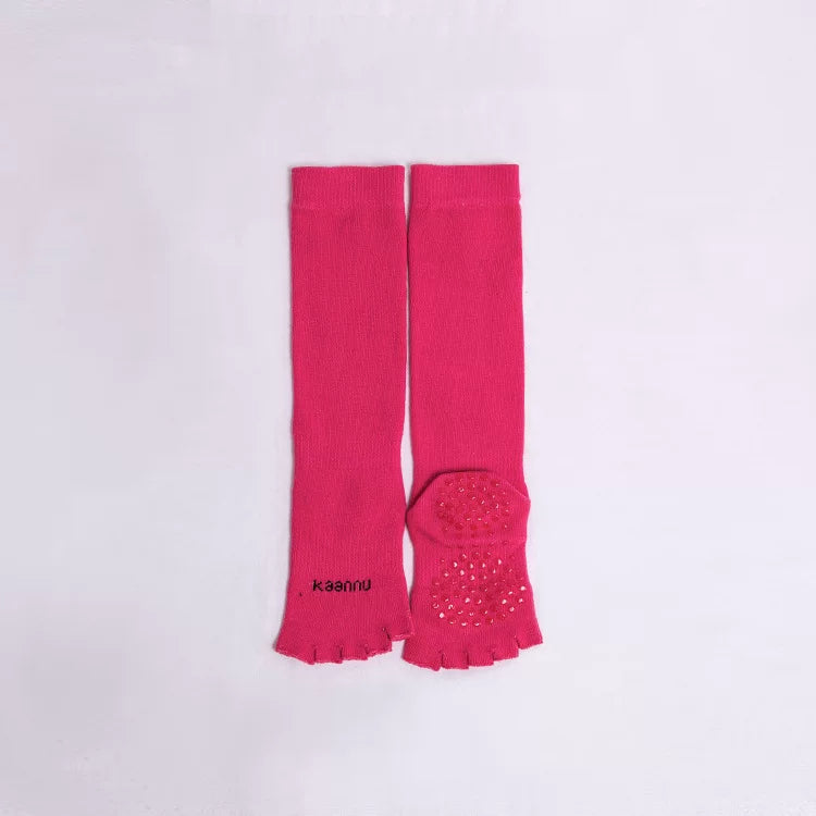 Crystorax | Split-Toe Cotton Yoga Socks for Women, Long Tube Mid-Calf Socks for Spring and Autumn Indoor Fitness