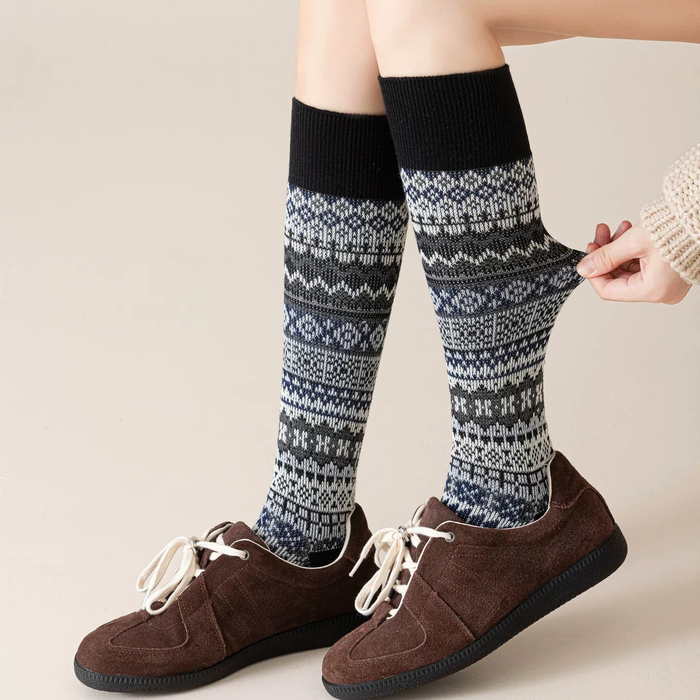 Crystorax | Women’s Thick Knit Socks with Calf Coverage for Cold Weather