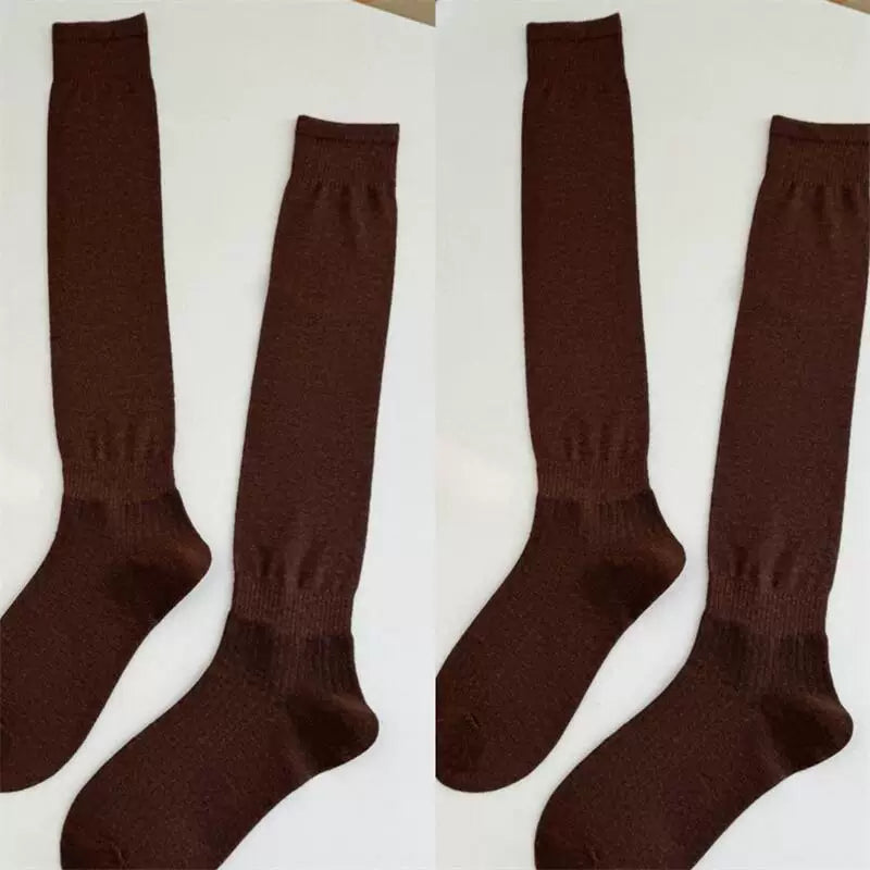 Crystorax | Solid Color Knee-Length Socks for Women with Relaxed Fit
